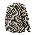 thumbnail image 5 of Xoenoiee Brown Zebra Stripe Print Crewneck Sweatshirts for Women Long Sleeve Pockets Tops 2025 Fall Fashion Clothes Drop Shoulder Winter Pullover, Size S, 5 of 7
