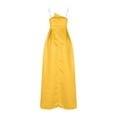 thumbnail image 5 of qolati Satin Bridesmaid Dresses for Women Mermaid Prom Dresses 2024 Long with Slit One Shoulder Ball Gowns for Women Formal Wedding Dress Yellow XXL 12, 5 of 6