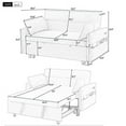 thumbnail image 2 of Leumius 2 Seat Sofa Couch with Pull Out Sleep Sofa Bed, Modern Loveseats with USB Ports, Beige, 2 of 6