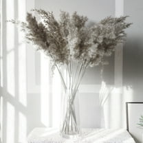15pcs Pampas Grass Decor, 22” Dried Pompous Grass Pompass Branches for Wedding Home, Gray
