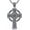 A02-Celtic Cross, variant on Celtic Cross Necklace, 925 Sterling Silver Mens Celtic Knot Pendant Necklace with Black Gemstone, Religious Faith Irish Cross Pendant Christian Jewelry Gift for Men Women