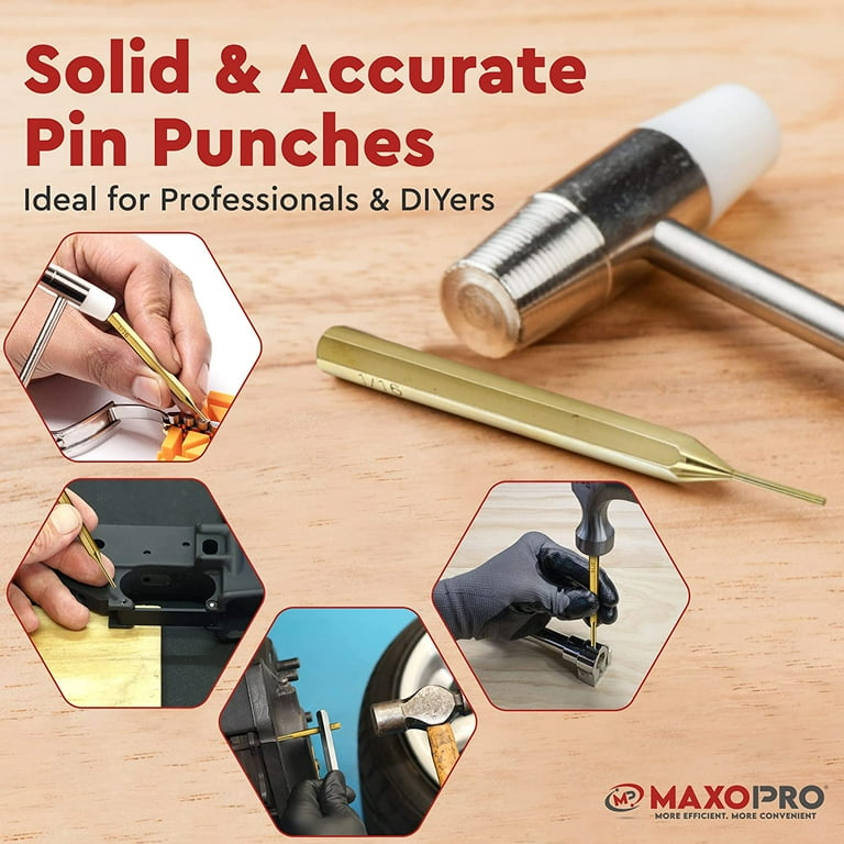 4 Piece Brass Pin Punch Set