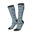 thumbnail image 2 of Vsdgher Underwater Animals and Flowers Print Thigh High Socks Extra Long Stretchy Sock Women Over Knee High Opaque Stocking Daily Wear, 2 of 5