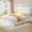 White, variant on SIBEDS Queen LED Bed Frame, Teddy Fleece Upholstered Platform Bedframe, No Box Spring Needed, Pink