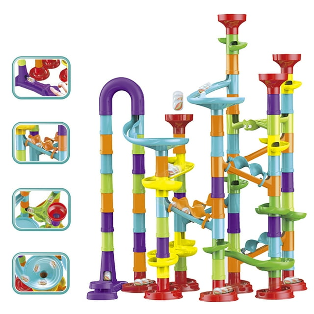 113PCS Kids Marble Run Set DIY Educational Marble Maze Game Marble Race Track
