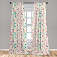 thumbnail image 4 of Ambesonne Bakery Curtains, Colorful Crackers and Dots, Pair of 28"x95", Soft Pink Dark Seafoam, 4 of 4