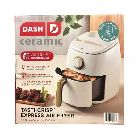 Dash DCAF12CGBGCM02 Ceramic Tasti-Crisp Express Air Fryer  1000 Watts  2.6 Qt Capacity - White