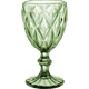 thumbnail image 1 of Juego de 6 Copas de Cristal Labrado Vintage, Copas de Vino Color Verde Olivo, 245 ml, 1 of 1