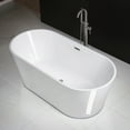 thumbnail image 2 of Woodbridge 67" Acrylic Freestanding Bathtub Contemporary Soaking Tub with Brushed Nickel Overflow and Drain, B-0013, 2 of 10