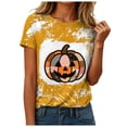 thumbnail image 2 of UAYOTSE Halloween Fashion Graphic Tshirt Women Crew Neck Short Sleeve Casual Holiday Top Size 3XL, 2 of 6