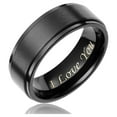 thumbnail image 2 of Cavalier Jewelers Mens Wedding Band in Titanium 8MM Black Plated Ring - Engraved I Love You, 2 of 2