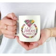 thumbnail image 3 of CTDream Wedding Party Personalized 11oz. Coffee Mug Gift, Haley Flowergirl, Tropical Monstera Palm Leaves Bright Colors, 1-Pack, Custom Birthday Present Ideas, 3 of 6
