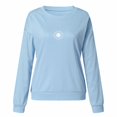 thumbnail image 4 of Siilsaa Crew Neck Sweatshirts Women Womens Oversized Sweatshirts Hoodies Crew Neck Pullover Sweaters Casual Fall Fashion Outfits Clothes 2024 Blue,L, 4 of 5