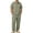 Army Green, variant on Awwp Men's Linen 2 Piece Outfits Short Sleeve Shirts & Long Pants Set Casual Loose Summer Matching Vacation Suit Black Size: L