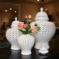 thumbnail image 2 of Elegant White Ceramic Vase - Modern Decorative Flower Vase for Home, Office & Table Centerpiece Décor, 2 of 7