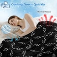 thumbnail image 3 of Black Morocco Cooling Blanket,Lightweight Breathable Summer Throw Blanket with Double Sided Cold Effect,Geometric Leaf Diamond Lattice Abstract Picnic Blankets Bed Sheet for Hot Sleepers 50"x60", 3 of 8