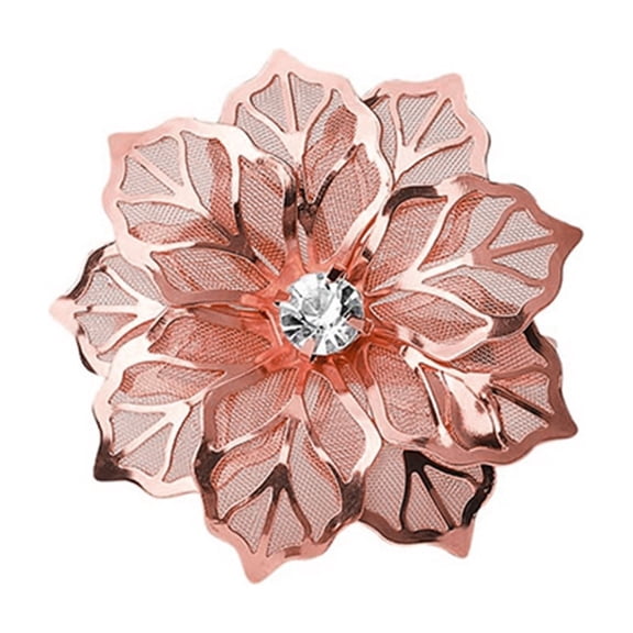 Napkin Ring Rose Gold Stainless Steel Flower Shaped Decorative Napkin Holder For Table Dining Party Wedding 1 Pack