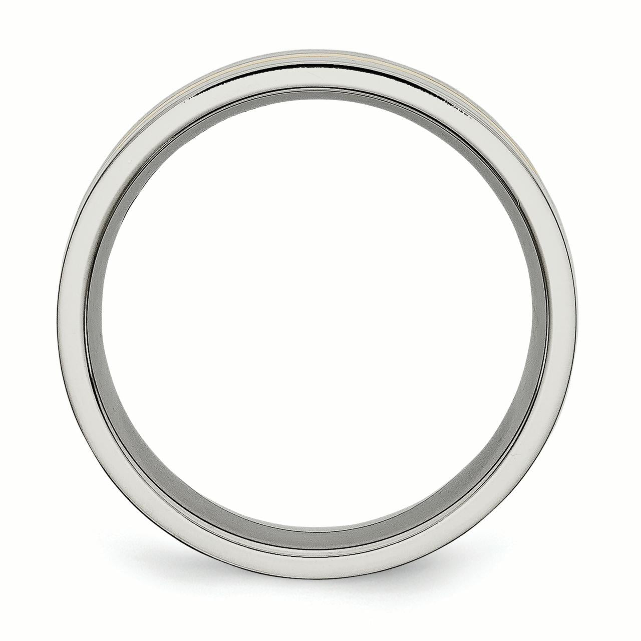 Titanium Yellow IP-plated Grooved 7mm Polished Band Size 12 Length Width 7 Titanium Yellow IP-plated Grooved 7mm Polished Band Size 12 Length Width 7