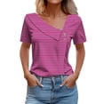 thumbnail image 1 of Camisetas de Manga Corta para las Mujeres a Cuadros Impreso Botón Casual Camiseta, Camisetas de Mujer Casual para Primavera Verano, 1 of 4