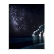 Midnight Beach Coast Landscape Night Sky Galaxy Constellation 10 in x 15 in Framed Painting Art Print, by Stupell Home Décor