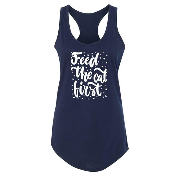 Feed The Cat First Racerback Tank Women -Image by Shutterstock, Female x-Small
