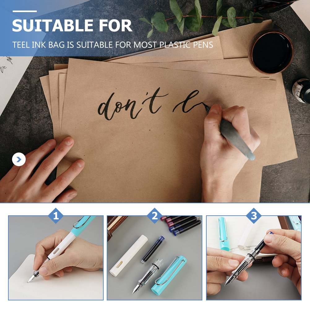 Raindrops 300 Pcs Simple Stationery Fountain Pens Refills Useful Pens Ink Supplements