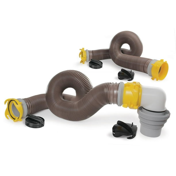Camco 39628 Brown Vinyl 360 Revolution RV 20' Sewer Hose Kit Walmart