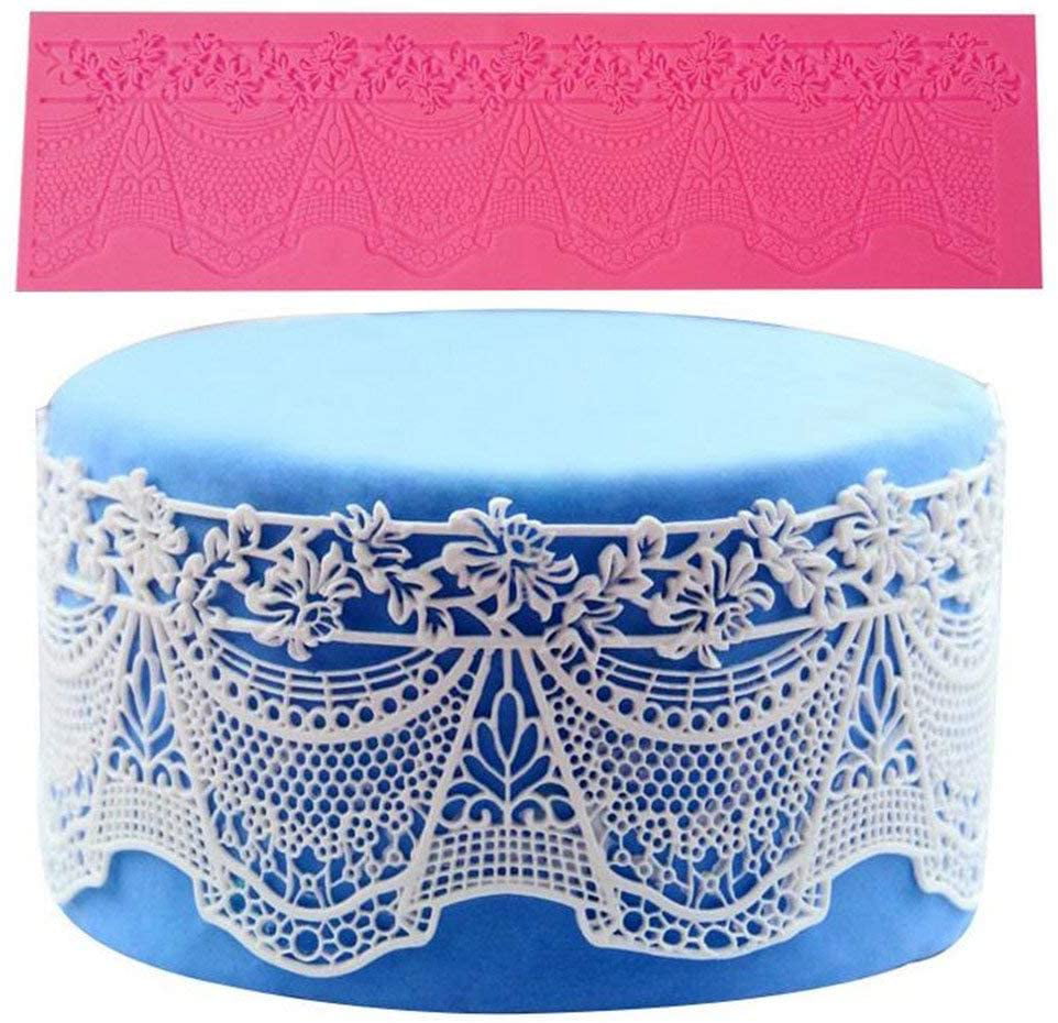 Lace Silicone Mold Mould Sugar Craft Fondant Mat Cake Decorating Baking Tool VN