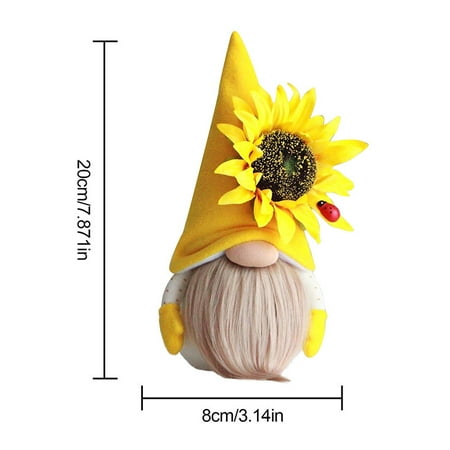 

1pc Gnome Dwarf Toy Sunflower & Bee & Ladybug Elf Gnomes Decor Ornament Bumblebee Gnome Home Dwarf Plush Beard Faceless Doll For Decor Accessories