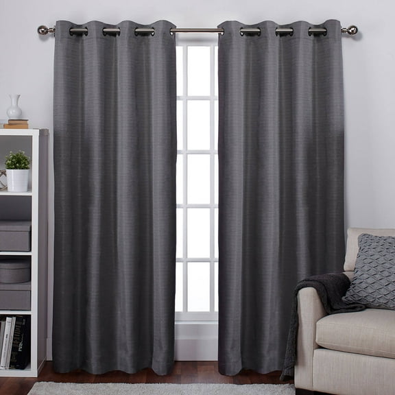 Exclusive Home Curtains 2 Pack Raw Silk Thermal Grommet Top Curtain Panels