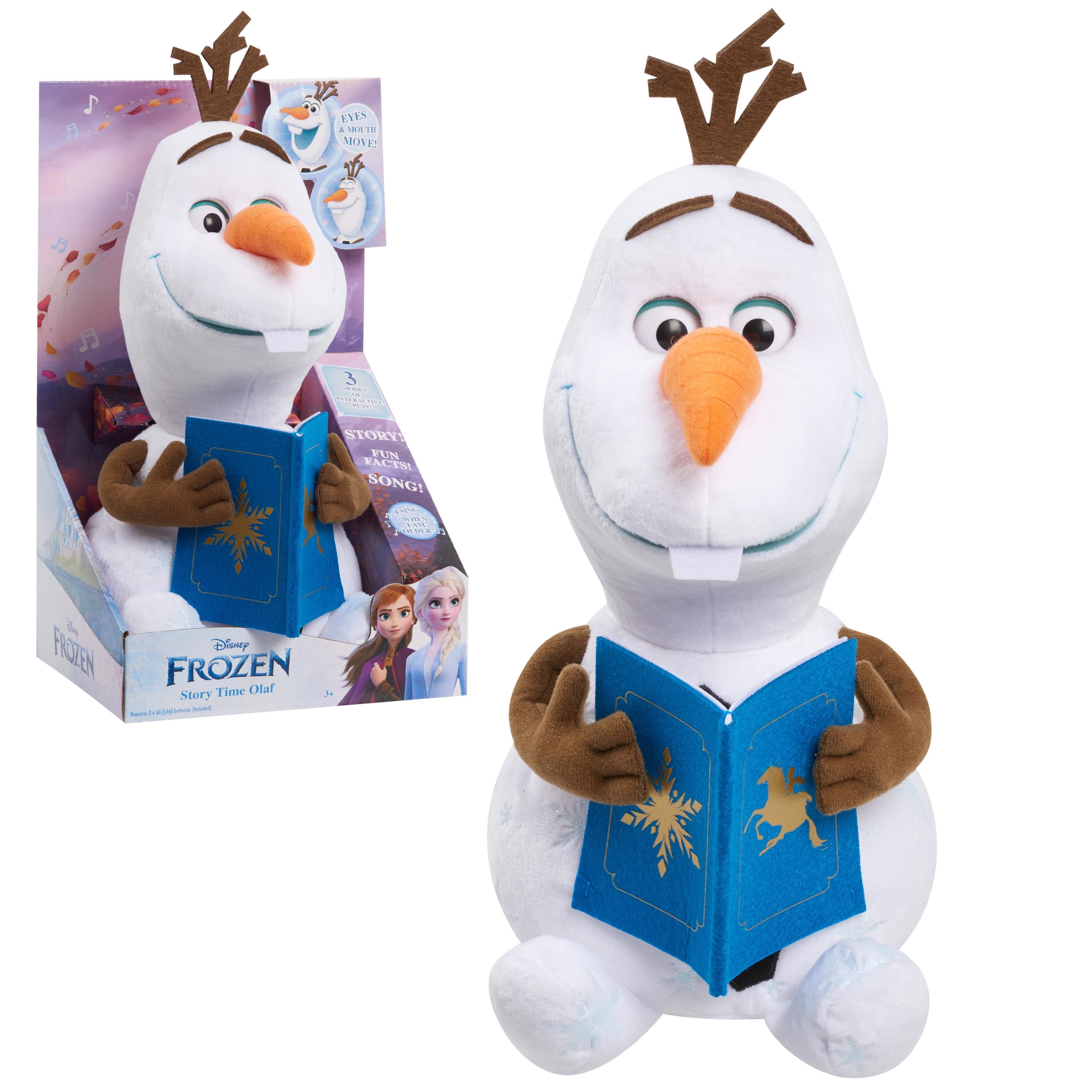 Disney Frozen Story Time Olaf by Just Play 12 Inch Talking and Singing Interactive Feature Plush Toy with 3 Modes of Play 
