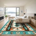 thumbnail image 3 of ODIKA 3'x5' Machine Washable Non-Slip Area Rug, Southwestern Turquoise High Traffic Rug, Blue, 1027111, 3 of 7