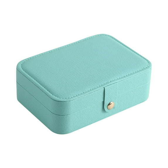 CSCHome Women's jewelry box, portable double layer jewelry storage box with lock design, PU leather jewelry travel case