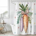 thumbnail image 6 of Orange Purple Carrot Shower Curtain Set - Small 36" x 72" Washable Bathtub Curtain with 12 Hooks, Farmhouse Colorful Polka Dots Waterproof Fabric Stall Shower Curtains for Bathroom/Bathtub Décor, 6 of 6