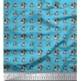 thumbnail image 1 of Soimoi Blue polyester Crepe Fabric Coffee Glass,Cookies & Mixer Jar Kitchen Print Fabric by Yard 52 Inch Wide, 1 of 1