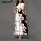 thumbnail image 2 of Vestido largo bohemio con estampado Floral para mujer, vestidos elegantes ahuecados, sexys, de cintura alta, sin mangas, para fiesta, 2 of 4