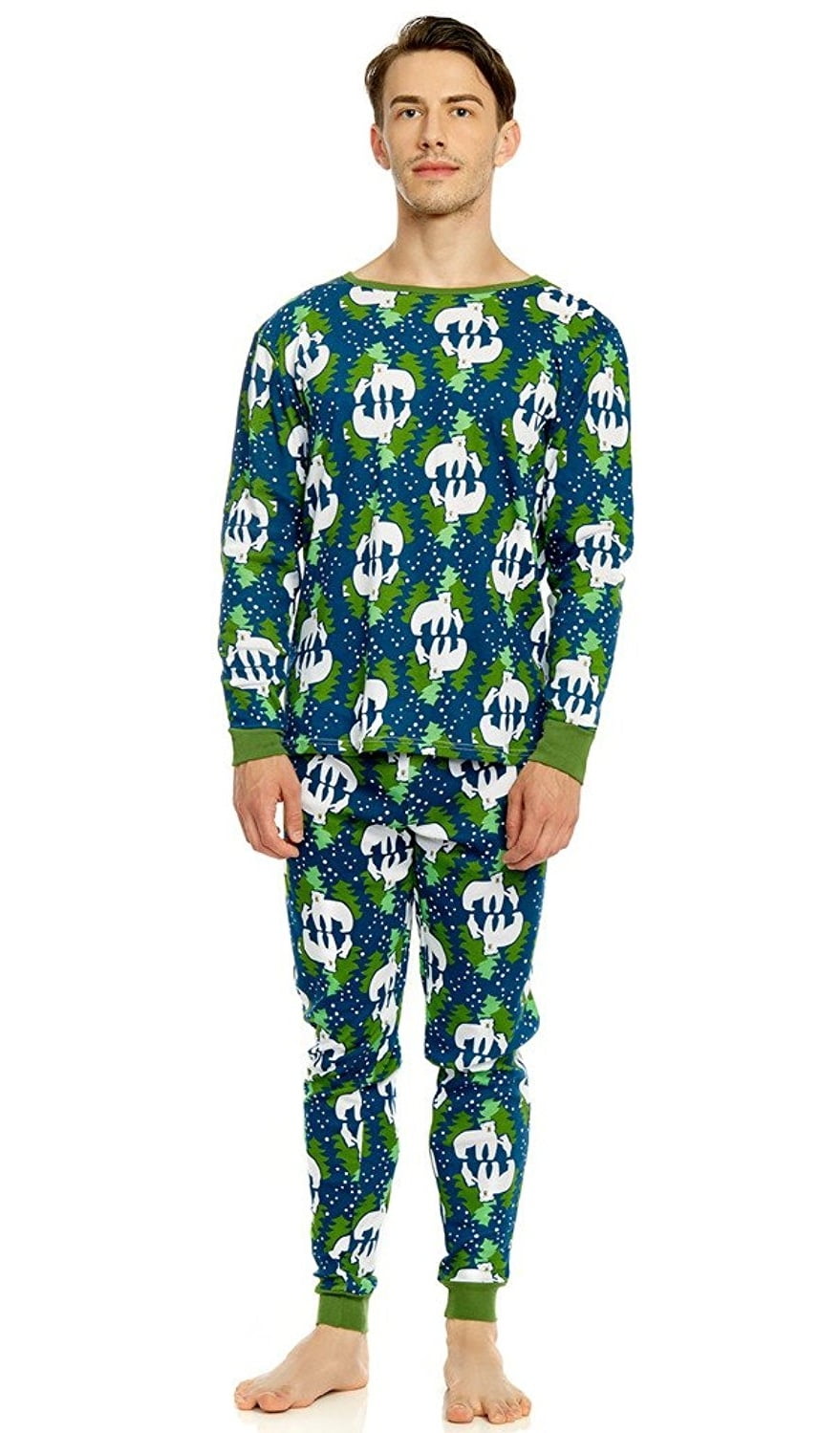 Leveret Organic Cotton Bear Men 2 Piece Pajama Set Medium Walmart
