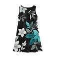 thumbnail image 5 of GXIPO Girls Sleeveless A-Line Floral Casual Holiday Dress Little Girl Dresses Girls Preppy Clothes for 3-14 Spring Outfits Army Green 5-6 Years, 5 of 6
