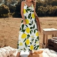 thumbnail image 3 of Lemons Leaves Flowers White Background Sleeveless Dress Dresses Women Summer Women's Summer Clothing, 3 of 9