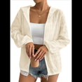 thumbnail image 1 of Chaqueta Ligera con Capucha y Cremallera para Mujer, Informal, de Otoño, de Larga, Color Liso, para Exteriores Albaricoque M, 1 of 9