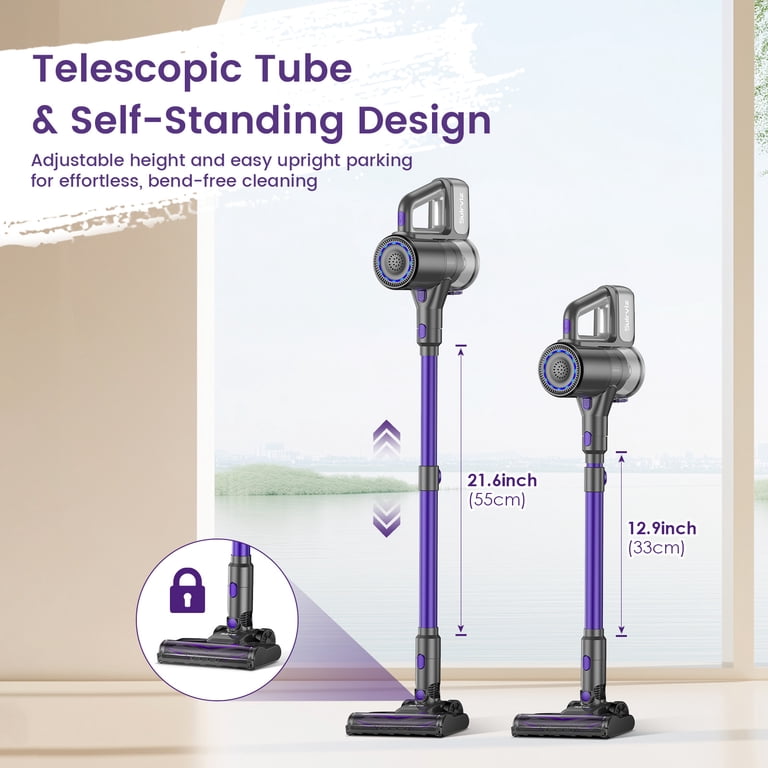 Zynet Cordless Vacuum Cleaner – 40KPA Suction, 40 Min Runtime, LED Display, Lightweight, Self-Standing, For Pet Hair & Floors
