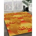 thumbnail image 3 of Ahgly Company Machine Washable Indoor Round Transitional Orange Red Orange Area Rugs, 8' Round, 3 of 7