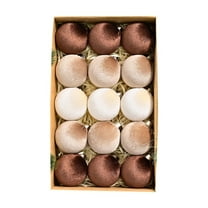 15-Piece Christmas Ornaments Set - 3" Soft Hanging Balls for Xmas Tree, Holiday & Winter Wedding Decor