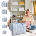thumbnail image 1 of Bolsa de almacenamiento resistente con asas reforzadas, extragrande, para ropa, juguetes, decoración, organizador, azul, 83 x 30 x 60 cm Yulucky, 1 of 8