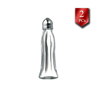Hubert 1 oz Tower Clear Glass Salt/Pepper Shaker with Stainless Steel Top