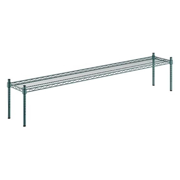 12" x 72" x 14" Green Epoxy Wire Storage Shelf, Dunnage Rack, 1 Tier Small Shelf