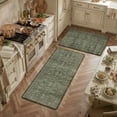thumbnail image 2 of BERTHMEER Kitchen Rugs for Floor 2 Piece, 17.3"x30"+17.3"x47" Anti Fatigue Waterproof Green Kitchen Mats, Non Slip Comfort Cushioned Standing Mat Rug for Home, Sink, Laundry, Green, 2 of 7