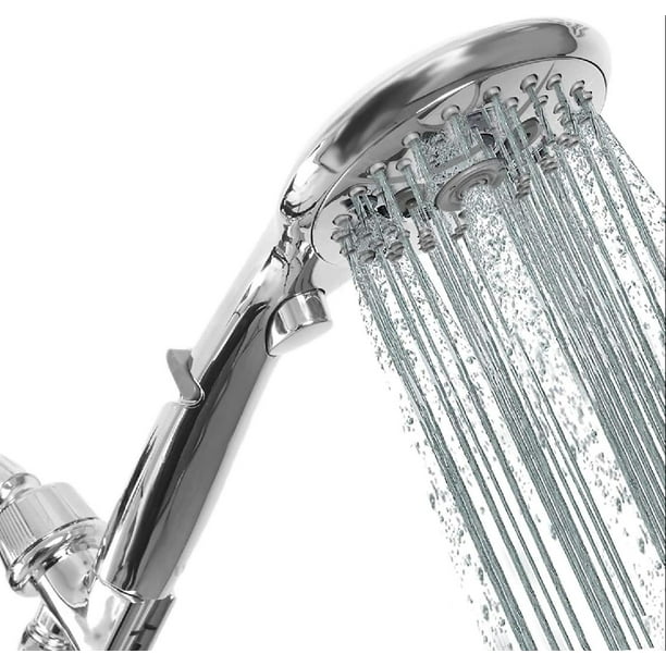 Shower Head, HighPressure 7Settings Chrome Luxury Silver Handheld Shower Head with Pause