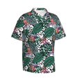 thumbnail image 2 of Daiia Tropical Leaves Hawaiian Shirt for Men Gentle Cotton Regular Short Sleeve Casual-XX-Large, 2 of 9