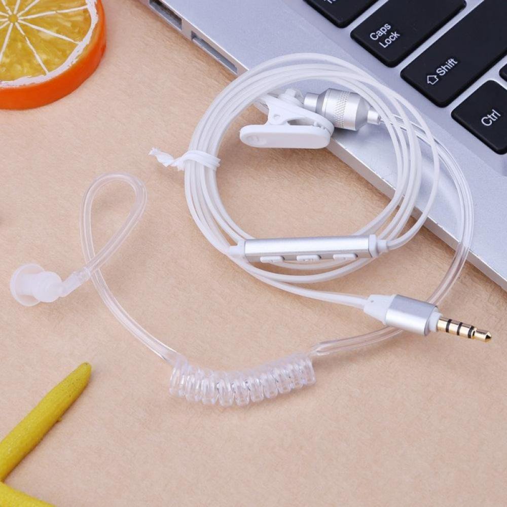 Air Tube Headset w/Mic 3.5mm InEar Security Earpiece Noise Canceling